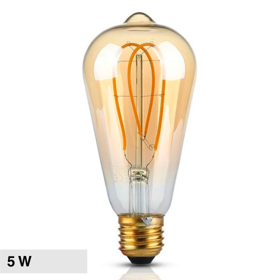 VT-2066 Lampadina LED E27 5W Bulb ST64 Filament Vetro V-Tac VT-2066 Lampadina LED E27 5W Bulb ST64 Filament Vetro V-Tac