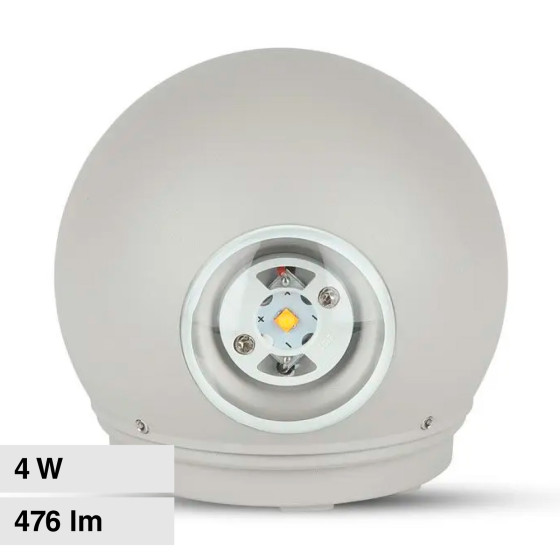 VT-836 Lampada LED da Muro 4W SMD IP65 Colore Grigio V-Tac VT-836 Lampada LED da Muro 4W SMD IP65 Colore Grigio V-Tac