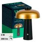 Immagine 1 - V-Tac VT-1050 Lampada LED da Tavolo 3W Changing Color 3in1 Ricaricabile Dimmerabile Colore Nero e Oro - SKU 7946