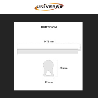 Tubo LED T5 30W SMD 150cm Linkabile in Alluminio Universo
