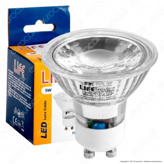 Life PAR16 Lampadina LED GU10 5W Faretto Spotlight COB in Vetro