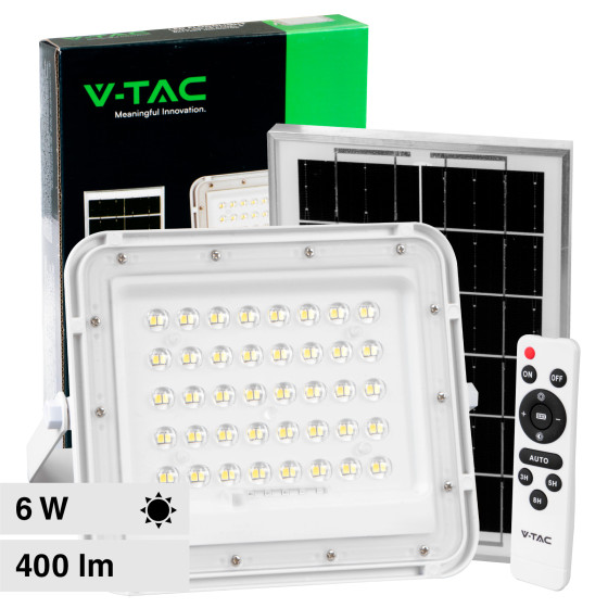 VT-40W Faro LED 6W IP65 Pannello Solare e Telecomando V-Tac VT-40W Faro LED 6W IP65 Pannello Solare e Telecomando V-Tac