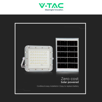 VT-40W Faro LED 6W IP65 Pannello Solare e Telecomando V-Tac