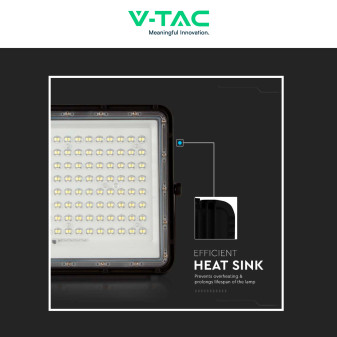 VT-180W Faro LED 20W INero P65 Pannello e Telecomando V-Tac