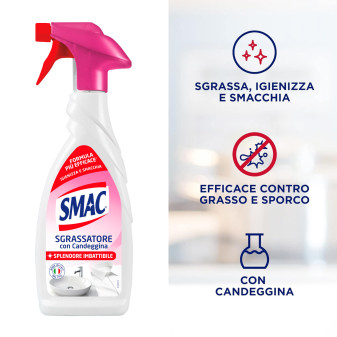 Sgrassatore con Candeggina Spray da 650ml Smac Express