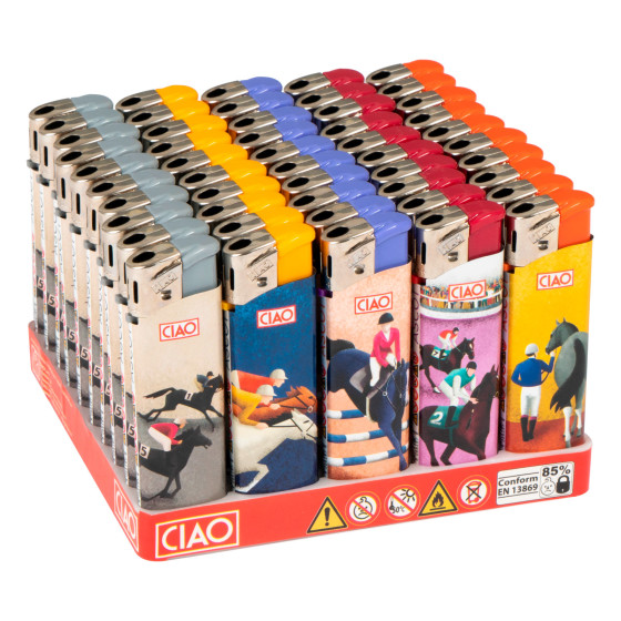 Accendini Maxi Elettronici Ciao Fantasia Ascot Box da 50 Accendini Maxi Elettronici Ciao Fantasia Ascot Box da 50