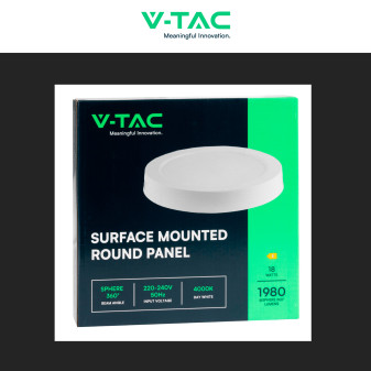 VT-60018 Mini Pannello LED Rotondo 18W SMD da Parete V-Tac