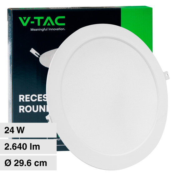 VT-61024 Mini Pannello LED Rotondo Slim 24W SMD da Incasso V-Tac VT-61024 Mini Pannello LED Rotondo Slim 24W SMD da Incasso V-Tac