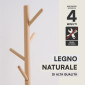 Immagine 12 - Appendiabiti da Terra Legno Naturale Alta Qualità Attaccapanni con 8 Ganci Struttura Modulare 2 Altezze Stabile Resistente