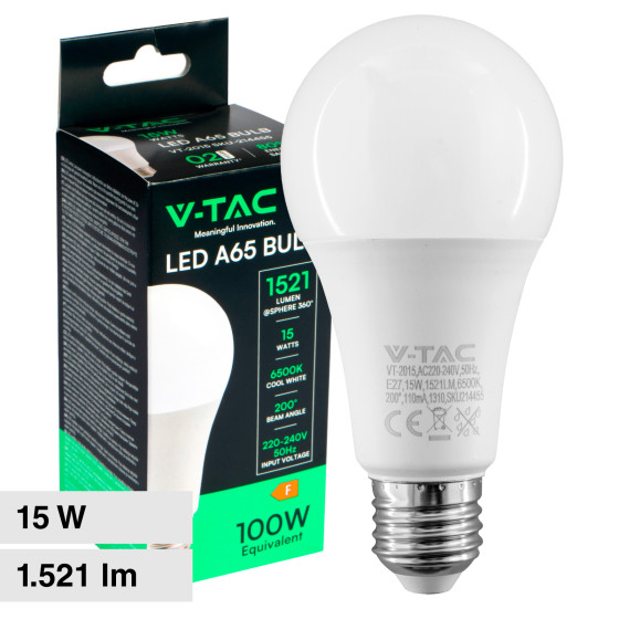 VT-2015 Lampadina LED E27 15W Bulb A65 Goccia SMD V-Tac VT-2015 Lampadina LED E27 15W Bulb A65 Goccia SMD V-Tac