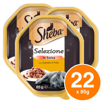 Salsa Cibo per Gatti al Gusto Agnello e Pollo Sheba