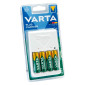 Immagine 1 - Varta Plug Charger Caricabatterie AA / AAA NiMh con Spina 10A 2P e Indicatore LED + 4 Batterie Ricaricabili AA Stilo 2100 mAh