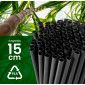 Immagine 2 - Cannucce in PLA Nere Lisce Resistenti in Bioplastica Ecologiche Compostabili 15cm x 8mm - Confezione da 50 Cannucce