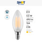 Immagine 2 - Bot Lighting Lampadina LED E14 4,5W Candela Frost Filamento Dimmerabile - mod. WLD2004X2SD