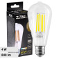 Immagine 1 - V-Tac VT-2364 Lampadina LED E27 4W Bulb ST64 Filament in Vetro Trasparente - SKU 2996 / 2997