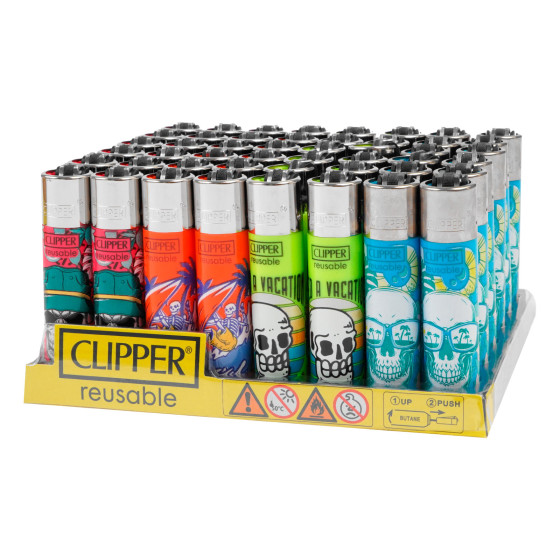 Clipper Large Accendino a Pietrina Vacay Skulls 48 Accendini Clipper Large Accendino a Pietrina Vacay Skulls 48 Accendini
