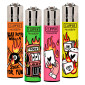 Immagine 1 - Clipper Large Accendino a Pietrina Grande Ricaricabile con Fantasia Games on Fire - Serie da 4 Accendini