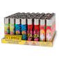 Immagine 1 - Clipper Large Accendino a Pietrina Grande Ricaricabile con Fantasia Neon Shrooms - Box da 48 Accendini