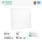 Immagine 4 - V-Tac VT-61036 Pannello LED Quadrato 60x60 36W SMD Chip Samsung da Incasso con Driver - SKU 23624 / 23625