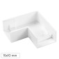 Immagine 1 - Elmark Angolo a L per 2 Canaline Passacavi 15x10mm in Plastica Bianca - mod. 56215104