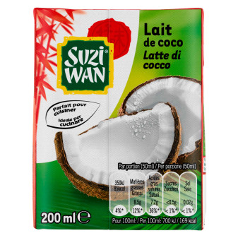Latte di Cocco da 200ml Ideale in Cucina Suzi Wan
