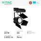 Immagine 2 - V-Tac VT-433 Faretto LED da Binario 33W Track Light COB Chip Samsung Colore Nero con Fascio Luminoso Regolabile - SKU 21372