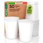 Immagine 1 - Bicchieri 100% in Carta Riciclabile Biodegradabili Compostabili di Colore Bianco da 200ml - Confezione da 50 Bicchieri