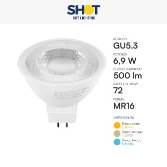 Bot Lighting LED GU5.3 (MR16) 6,9W Faretto Spotlight