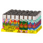 Immagine 1 - Clipper Large Accendino a Pietrina Grande Ricaricabile con Fantasia Leaf Explosion - Box da 48 Accendini