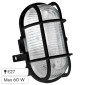 Immagine 1 - Velamp Turtle Plafoniera in Vetro per Lampadine E27 IP44 - Colore Nero - mod. TURTLE-N