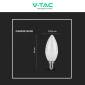 Immagine 9 - V-Tac VT-268 Lampadina LED E14 6,5W Candela C37 SMD - SKU 211111 / 211121 / 211131