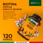 Immagine 2 - RadiciVitalia Biotina Zinco e Selenio 450mcg Integratore Vitamina B7 per Capelli Unghie Made in Italy - Barattolo da 120 Capsule