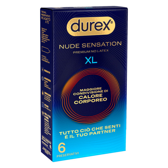 Preservativi Durex Nude Sensation XL Premium No Latex 6pz Preservativi Durex Nude Sensation XL Premium No Latex 6pz