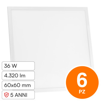 V-Tac VT-6235 6 Pannelli LED Quadrati 36W IP65 da Incasso