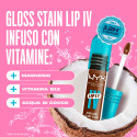Immagine 4 - NYX Professional Makeup Lip I.V. Gloss Stain Tinta Labbra 2in1 Idratante a Effetto Bagnato 04 Cocoa Quench! - Flacone da 5ml