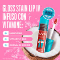 Immagine 4 - NYX Professional Makeup Lip I.V. Gloss Stain Tinta Labbra 2in1 Idratante a Effetto Bagnato 12 Burst That Tang! - Flacone da 5ml