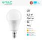 Immagine 5 - V-Tac Pro VT-269 Lampadina LED E14 8,5W Goccia A60 SMD Chip Samsung - SKU 21114 / 21115 / 21116
