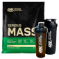 Immagine 1 - Optimum Nutrition Serious Mass Proteine Whey alla Vaniglia con Shaker - Busta da 5,45Kg con Shaker + Reforce Steel Shaker