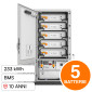 Immagine 1 - V-Tac Kit 5 Batterie BMS Stack LiFePO4 233kWh Garanzia 10 Anni Alta Tensione Armadio Rack con Base - SKU 12328