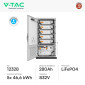 Immagine 2 - V-Tac Kit 5 Batterie BMS Stack LiFePO4 233kWh Garanzia 10 Anni Alta Tensione Armadio Rack con Base - SKU 12328