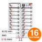 Immagine 1 - V-Tac Kit 16 Batterie BMS Stack LiFePO4 81,92kWh Alta Tensione per Impianto Fotovoltaico Armadio Rack con Base - SKU 12355