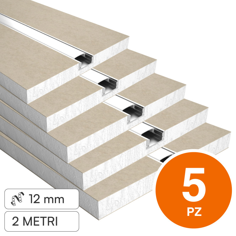Art 3016-5 5 Profili in Alluminio Integrati da 2m per Strisce LED Art 3016-5 5 Profili in Alluminio Integrati da 2m per Strisce LED