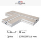 Immagine 2 - 2 Profili a T in Alluminio Integrato nel Cartongesso per Strisce LED a Scomparsa Copertura Opaca - art. 3018