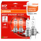 Immagine 1 - Osram Night Breaker Silver H7 12V 55W per Fari Auto Luce Bianca a Lunga Durata - 2 Lampadine