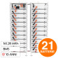 Immagine 1 - V-Tac Kit 21 Batterie BMS Stack LiFePO4 161,28kWh Alta Tensione per Impianto Fotovoltaico Armadio Rack con Base - SKU 12657