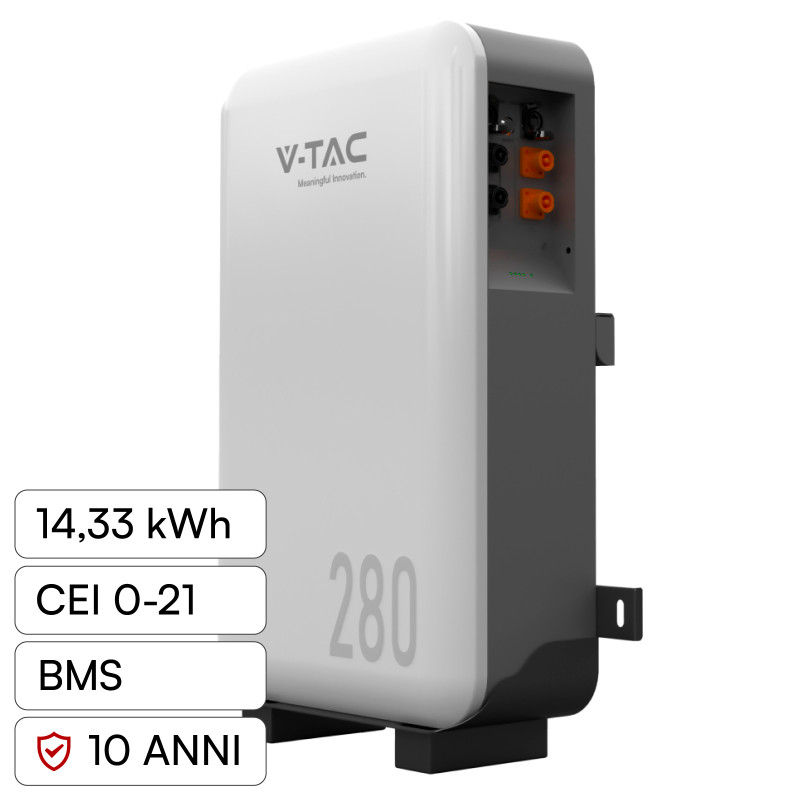 VT-48280 Batteria LiFePO4 14.33KWh IP65 Fotovoltaico V-Tac VT-48280 Batteria LiFePO4 14.33KWh IP65 Fotovoltaico V-Tac