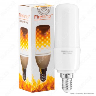 Firelamp Lampadina LED E14 3W 64 LED Copertura Opaca