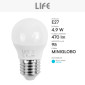 Immagine 2 - Life Lampadina LED E27 4,9W MiniGlobo G45 SMD - mod. 39.920262F6