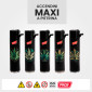 Immagine 2 - Prof Maxi Accendino a Pietrina Grande Ricaricabile con Fantasia 3D Cana Leaf - Serie da 5 Accendini