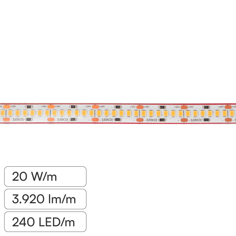 LEDCO Striscia LED 2835 Flessibile 100W 240 LED/m IP67 CRI≥90 5m LEDCO Striscia LED 2835 Flessibile 100W 240 LED/m IP67 CRI≥90 5m